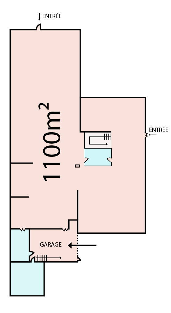Plan Architecte Rez-de-Chaussée Entrepôt 1400m² et Accès Camions